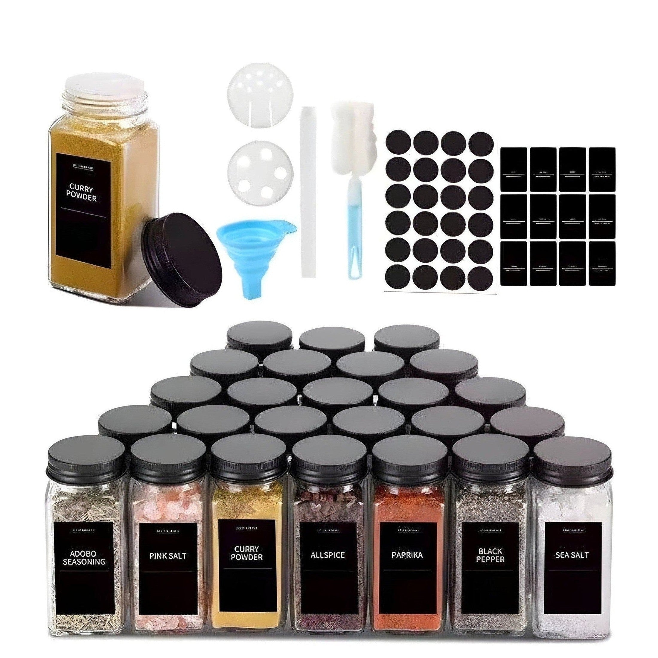 Kruidenpotjes Set 36 Stuks | Aluminium Deksel + Stickers & Accessoires