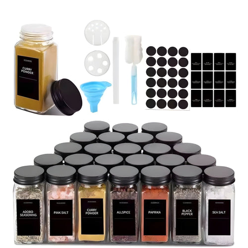 Kruidenpotjes Set 24 Stuks | Aluminium Deksel + Stickers & Accessoires