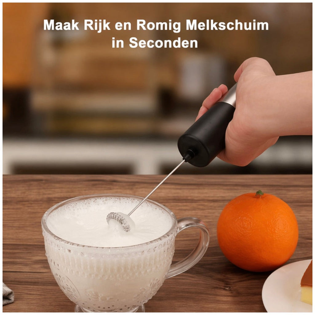 Melkopschuimer - Elektrische - Handmatig - Luxe melkopschuimer - Zwart