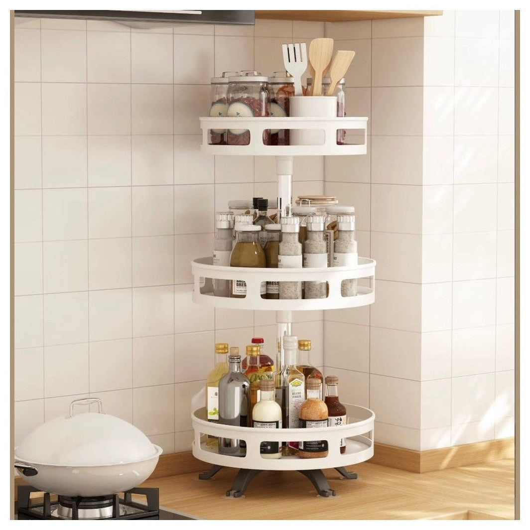 kruidenrek - Staand - 3 Laags - Draaibaar - 52cm Hoog - Verstelbaar - Wit