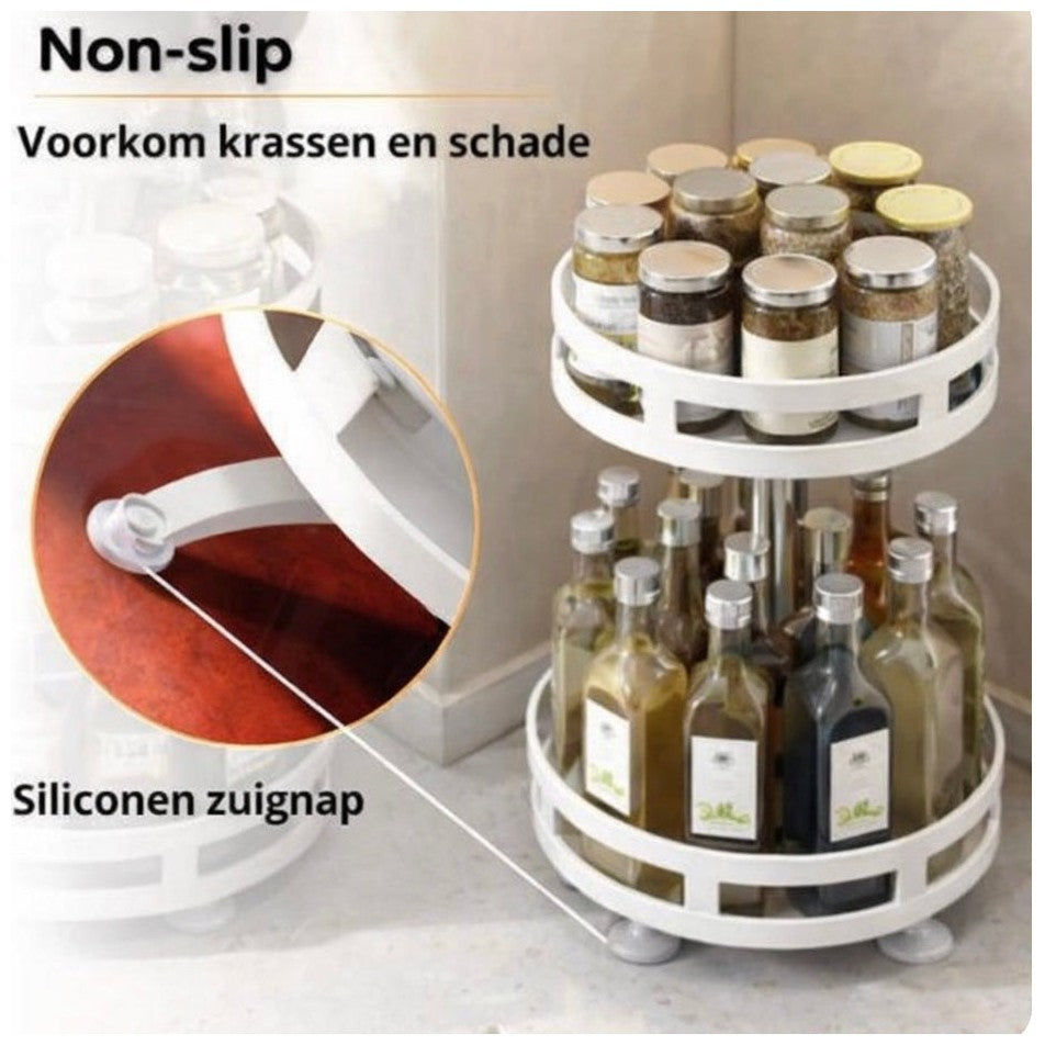 kruidenrek - Staand - 3 Laags - Draaibaar - 52cm Hoog - Verstelbaar - Wit