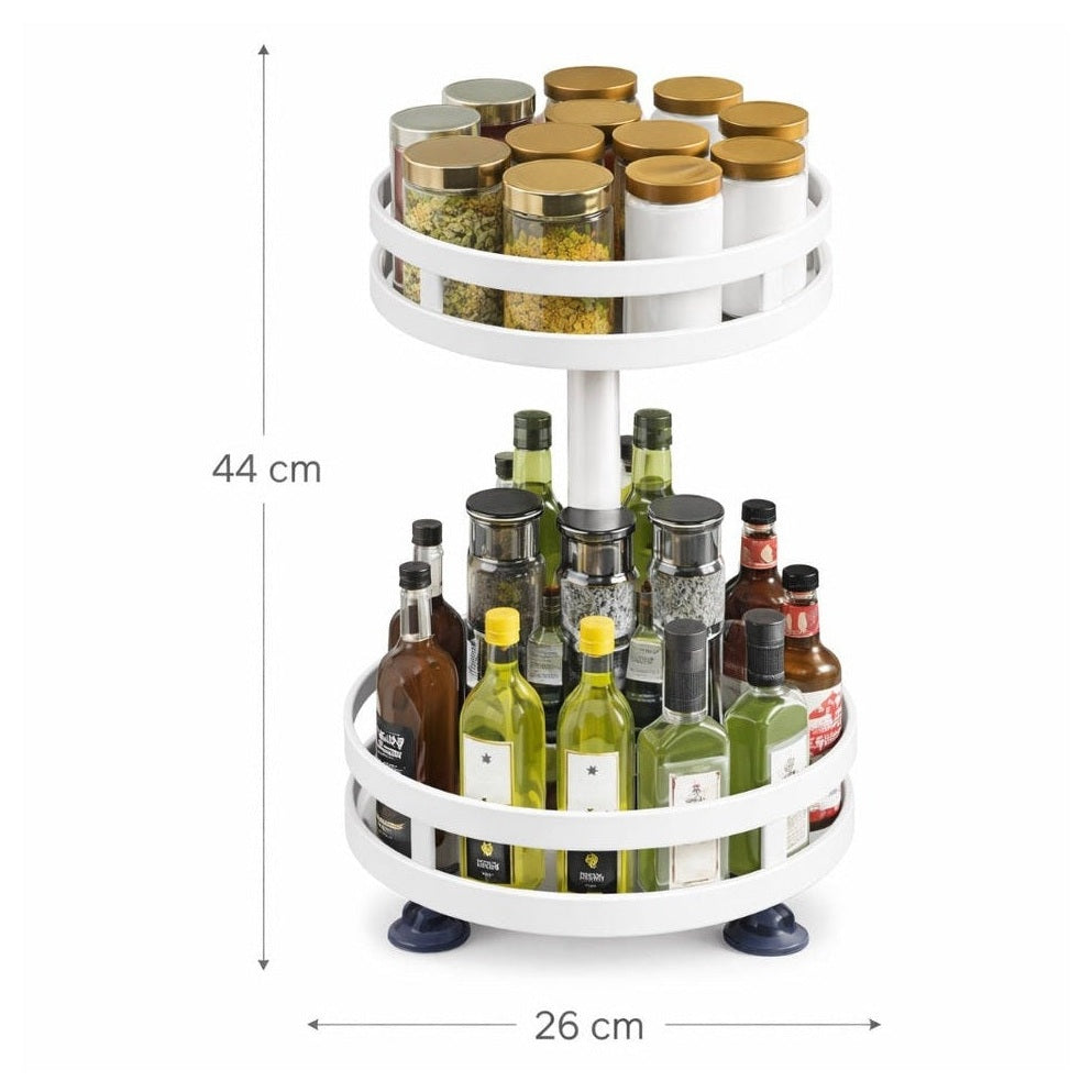 kruidenrek - Staand - Draaibaar - 2 Laags - 35cm Hoog - Wit