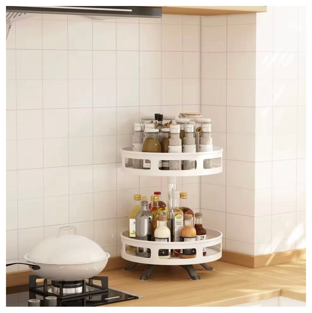 kruidenrek - Staand - Draaibaar - 2 Laags - 35cm Hoog - Wit