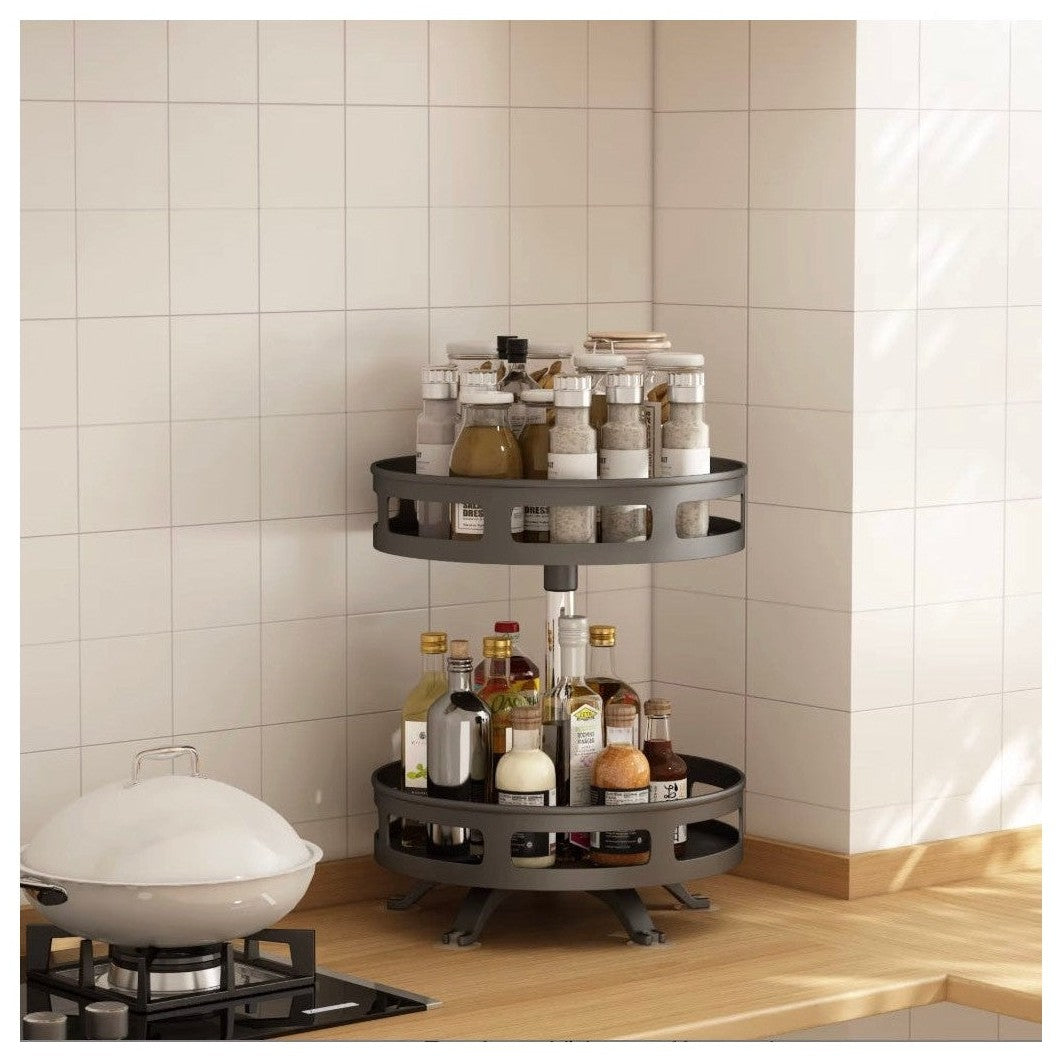 kruidenrek - Staand - Draaibaar - 2 Laags - 35cm Hoog - Zwart