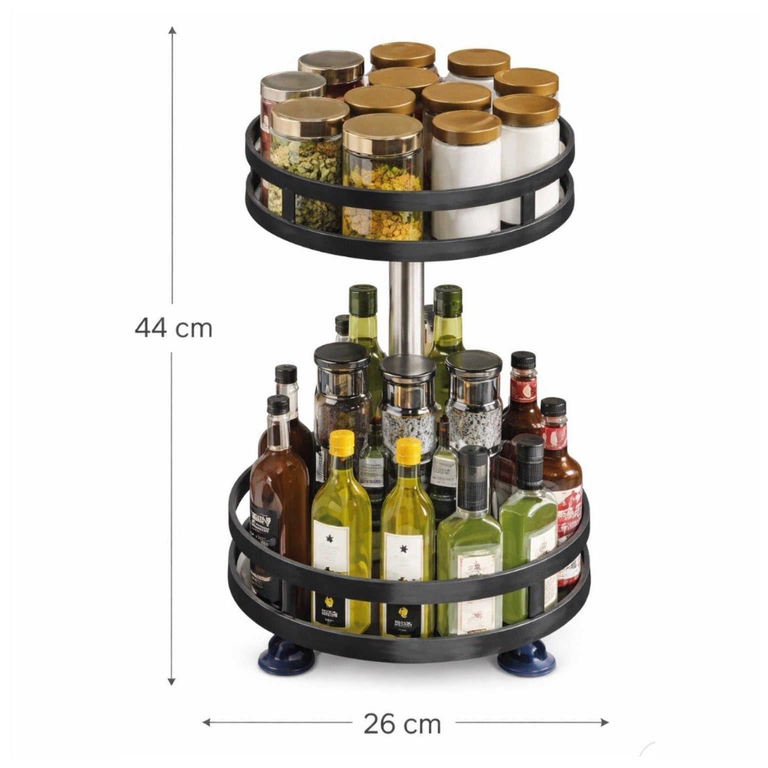 kruidenrek - Staand - Draaibaar - 2 Laags - 35cm Hoog - Zwart