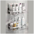 shampoo houder - zonder boren - 2 laags - zelfklevend - zilver
